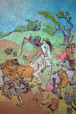 la chasse aux lions d'apres Delacroix (achev&eacute;)