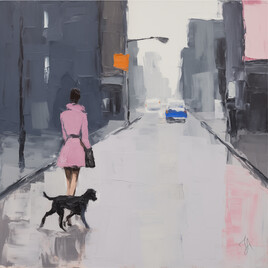 Jeune femme sous la pluie...