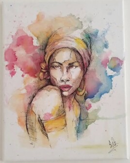 Portrait Femme color&eacute;e