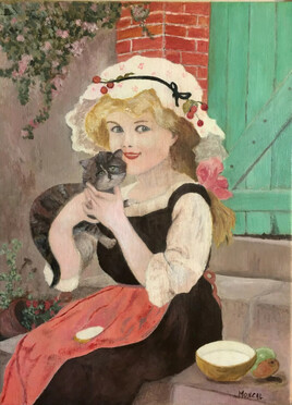 Jeune fille et son chat