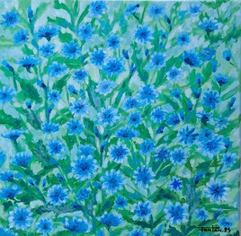 3 couleurs du jardin : bleu