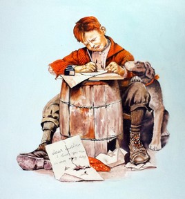 la lettre d'amour d après N Rockwell