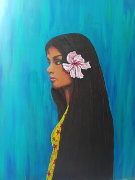 Jeune femme &agrave; l'hibiscus