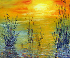 Marécage-46x38 cm-Huile au couteau