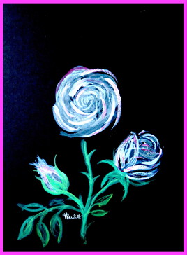 Une rose blanche / Painting A white rose