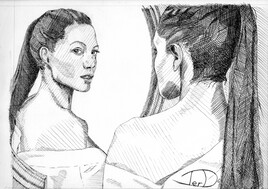 Angelina Jolie devant son miroir