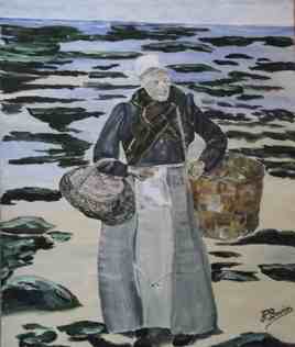 Pêcheuse de moules en Normandie