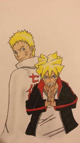 dessin de boruto et son p&egrave;re