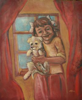 la petite fille au chiot 