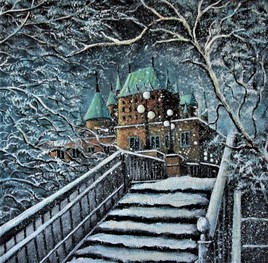 Il neige sur le château Fronttenac