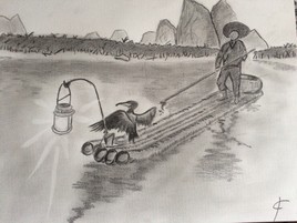 P&ecirc;cheur au cormoran