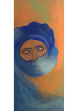 Touareg dans les vents sableux du Sahara (bis)