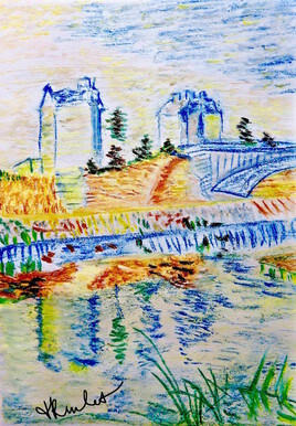 La Seine et le pont de Clichy / Drawing Seine with the Pont de Clichy