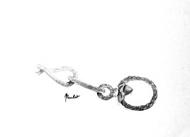 Chaine rouillée  / Drawing : Chain corroded by the sea