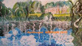 Le ch&acirc;teau de la Vaucelle, Saint-L&ocirc; , depuis le chemin de halage (rive gauche de la Vire)