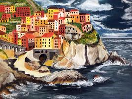 Village sur falaise.