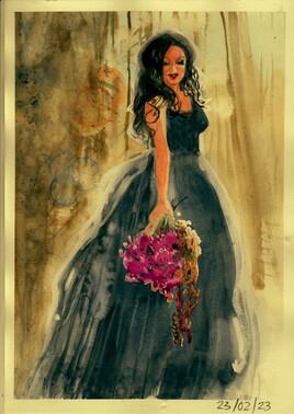 La Dame au bouquet ou "a noiva estava de preto "