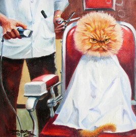 le chat chez le coiffeur