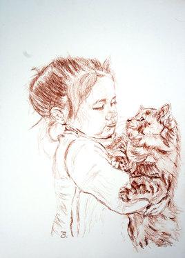 Petite fille et son chat