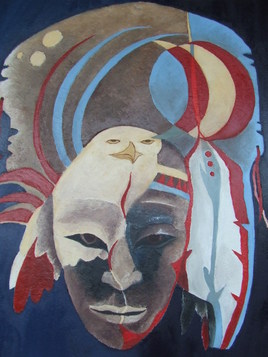 MASQUE AMERINDIEN LA CHOUETTE