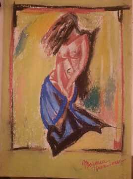 dessin a la pastel sec abstrait