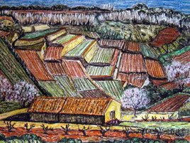 Mazet dans champ de vignes