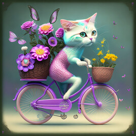 La chatte en bicyclette