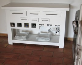 Table console de cuisine en carton relookée