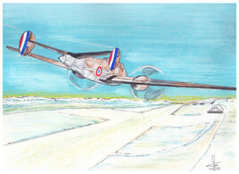 YGU062 - LeO 451 rear view flyover of the runway