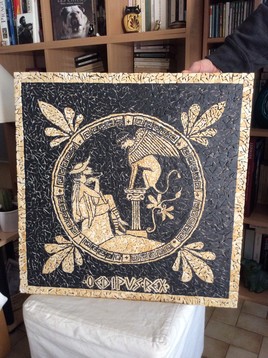 mosaïque : Oedipe et le sphinx