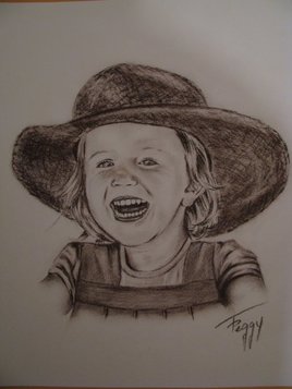 fillette au chapeau r&eacute;alis&eacute; au s&eacute;pia