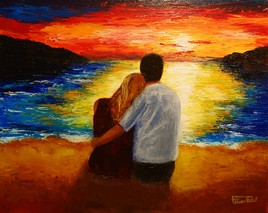 Amoureux sur une plage