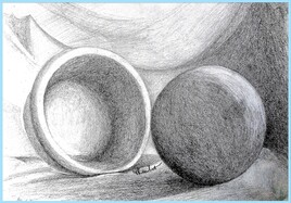 Boule de bois et pot / Drawing Wooden ball and pot