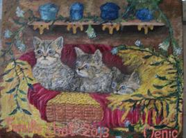 famille chats 2013  41x33