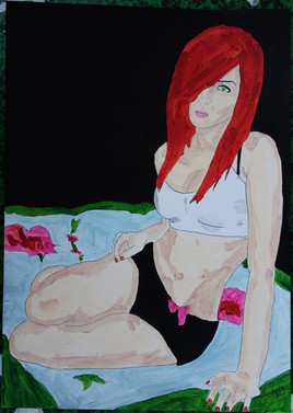 dessin nu f&eacute;minin erotique portrait "Jeune fille"