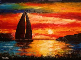 Couché de soleil en bord de lac