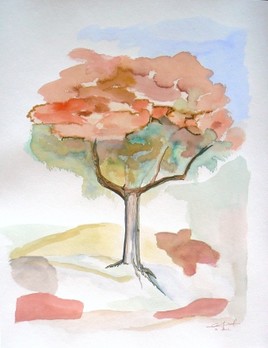 arbre  aquarelle papier 3