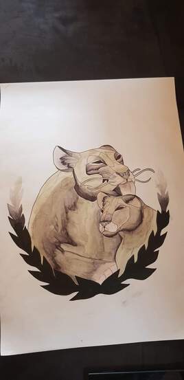 Lionne et son lionceau