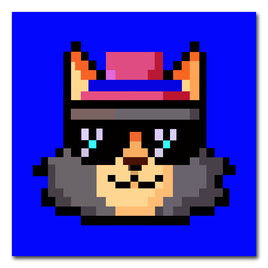 Kool Cat avec chapeau et verre fumé, no. 13