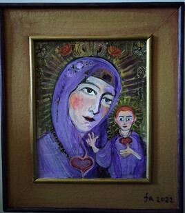 " La Sainte Marie et l'Enfant Jésus ... " ( Inspirée d'une icone Russe )