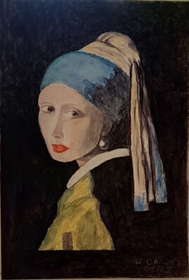 Jeune fille à la perle d'après Vermeer Jeune fille à la perle d'après Vermeer