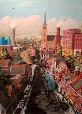 Petit matin frais - Peinture acrylique imaginaire- 50 cm x 70cm