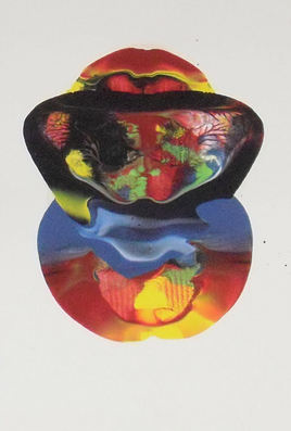 LangdonArt LuneJaune peinture acrylique sur papier vue A sur 4 vues