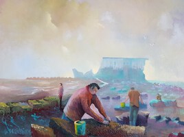 les ramasseurs de moules  du Portel