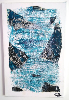 Toile acrylique et collage