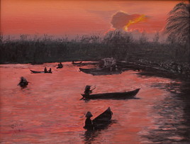 coucher de soleil au Vietnam