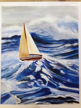 Bateau dans la temp&ecirc;te.