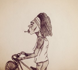 Femme et son vélo