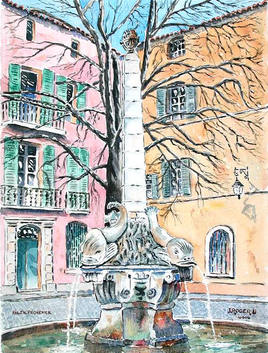 Fontaine des 4 Dauphins à Aix-en-Provence