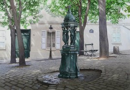"Le banc, la fontaine Wallace, et le Candélabre"